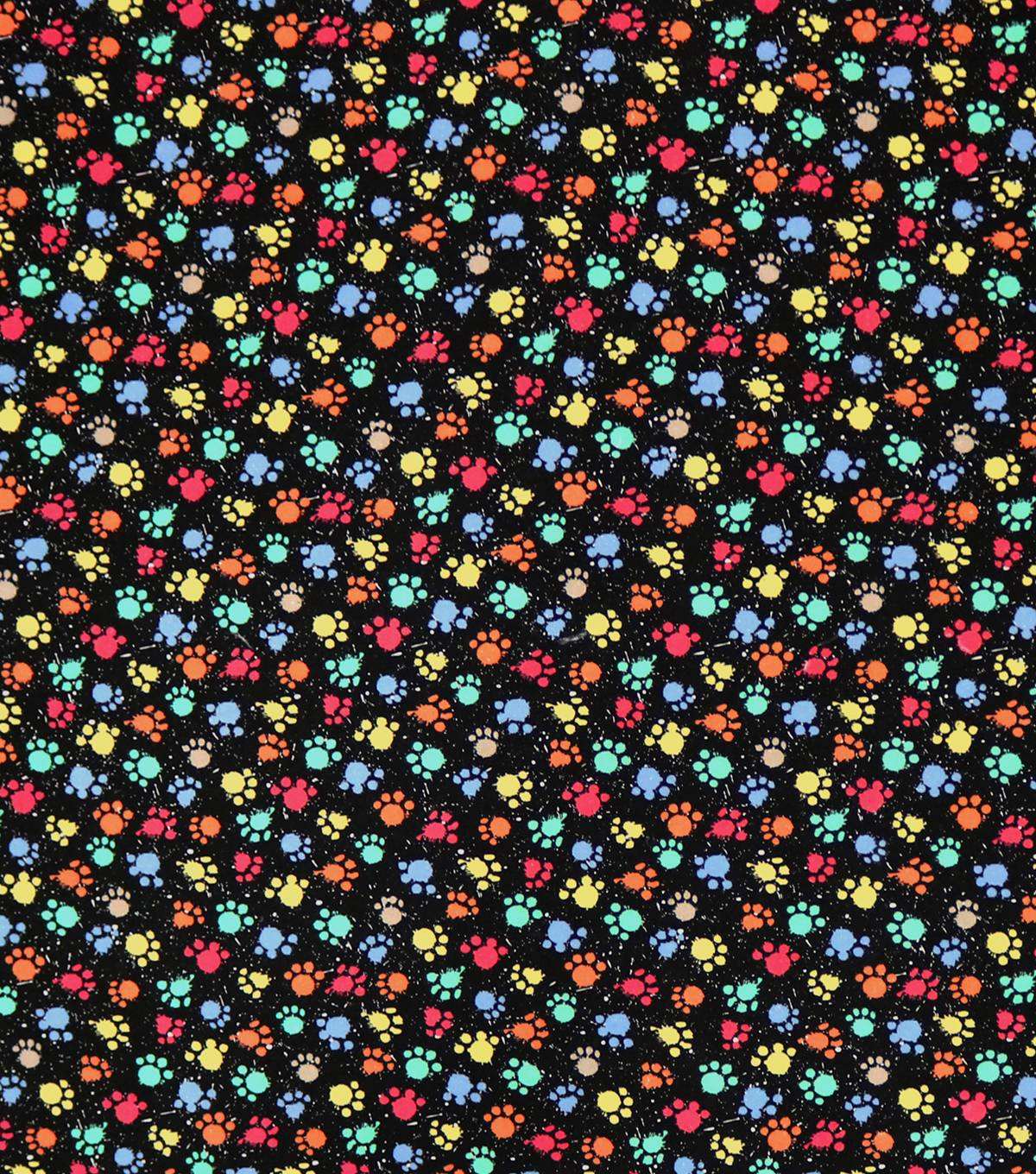 Paw print fabric, the paw prints are in bright fabric and have paint splatter Soft Cone for Dogs