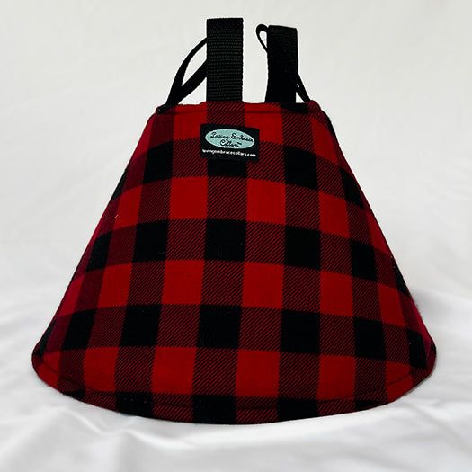 Soft Cone for Dogs with buffalo plaid fabric