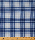 Blue and gray plaid flannel fabric for Elizabethan Collar