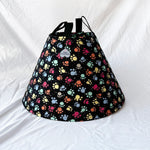 Soft Dog cone in bright flannel fabric with adjustable Velcro closure