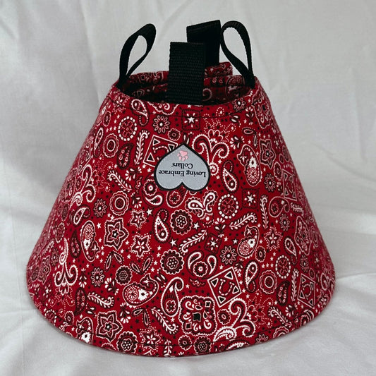 Soft Fabric Dog Cone | Red Bandana