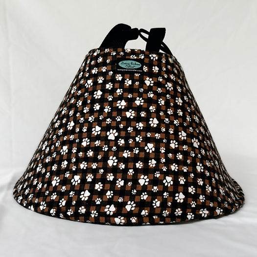 Soft Cone for Dogs with paw print fabric