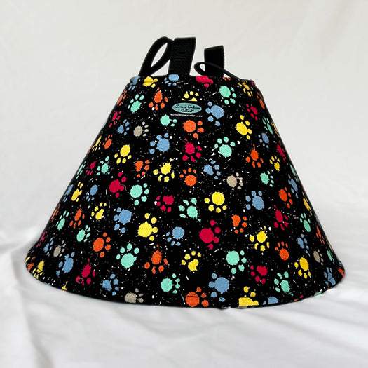 Soft Cone for Dogs with paw print fabric