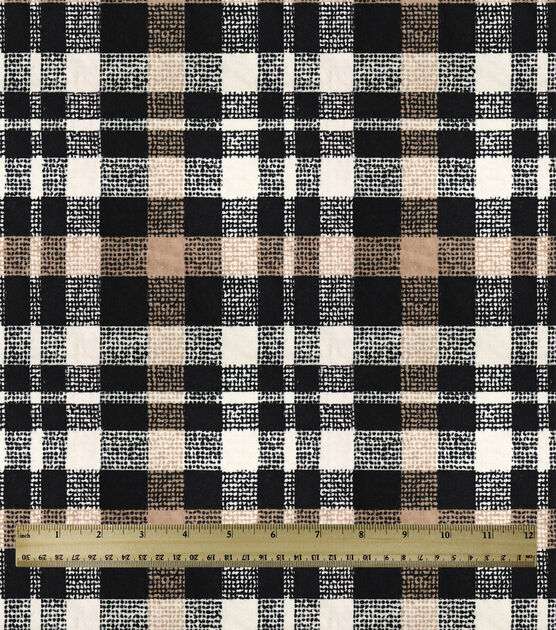 taupe and black plaid fabric Soft Cone for Dogs